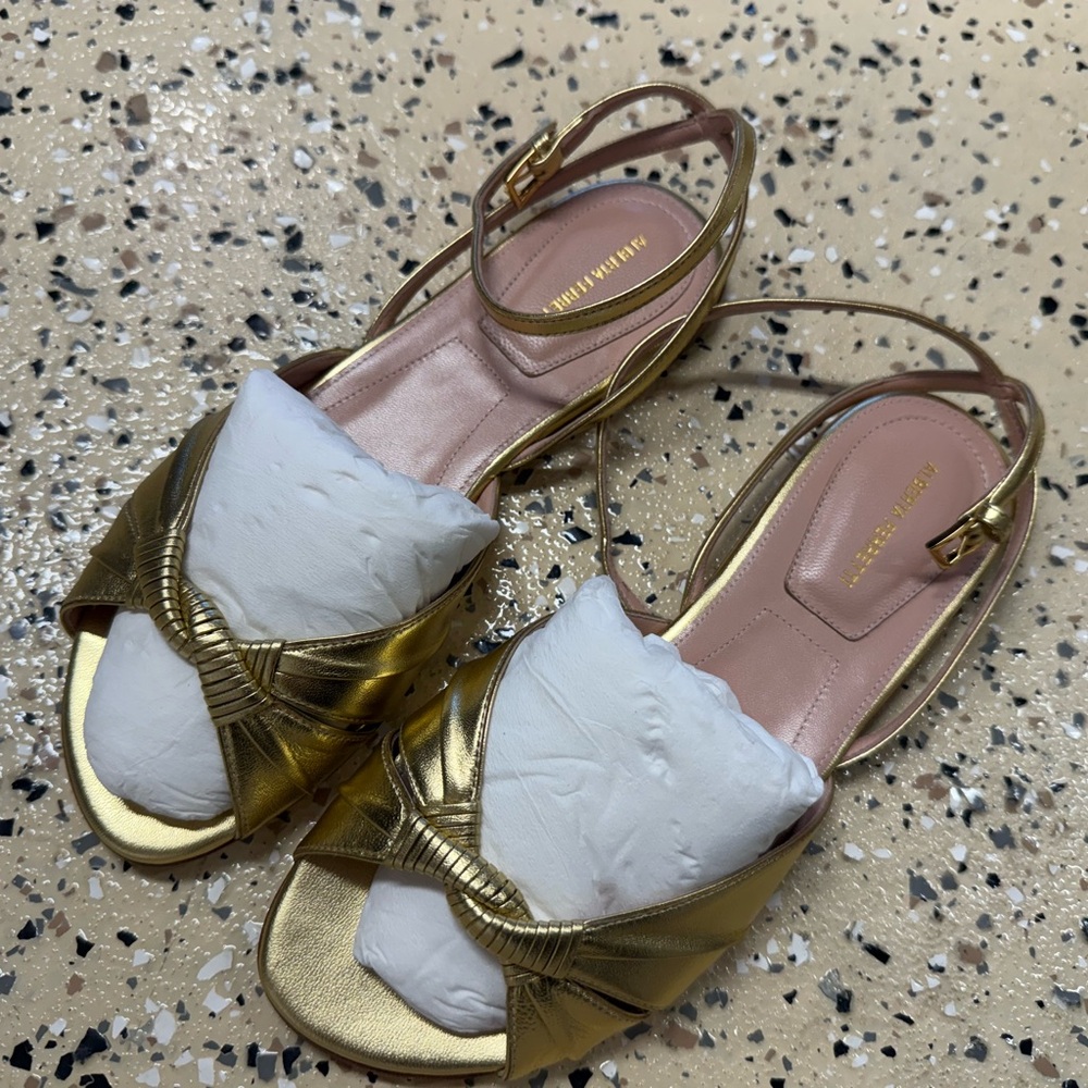 Alberta Ferretti golden sandals